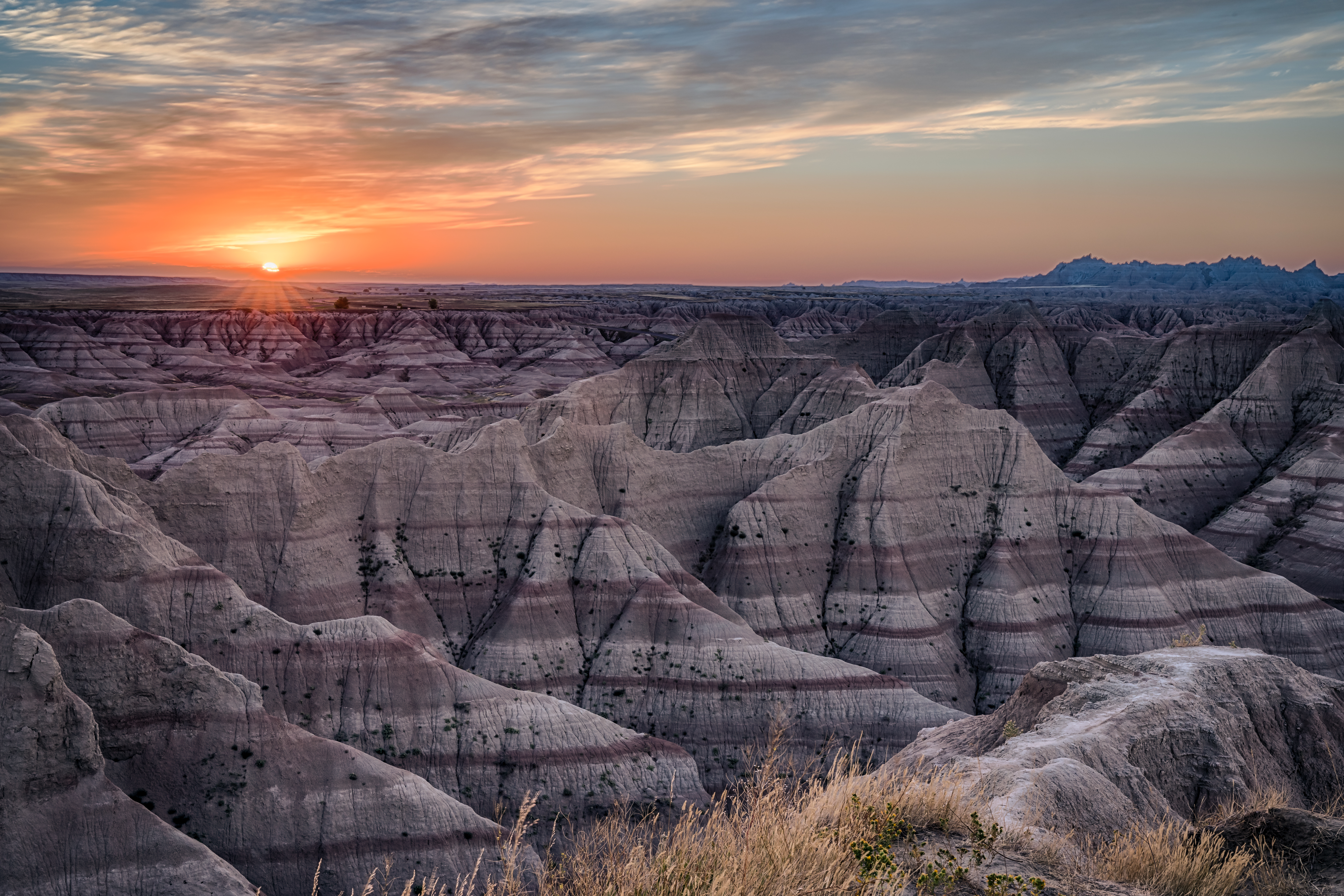 Sunset over Badlands National Park, South Dakota